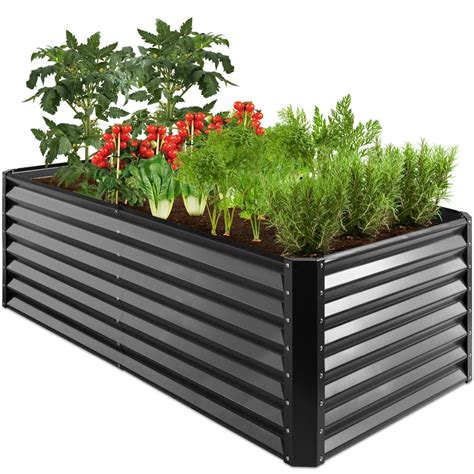 metal elevated garden bed planter box|above ground metal garden planters.